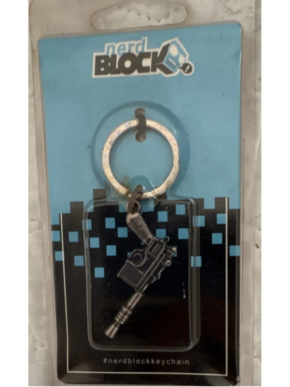 Nerd Block Nickel Plated Zinc Gun Keychain Detachable Keyring Military Theme